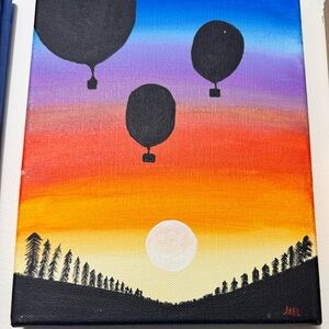 Sunset Balloon Canvas Art
